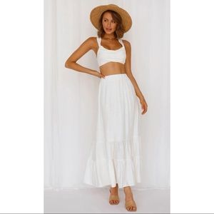 White Maxi Skirt size Small Boho Skirt Naked Zebra